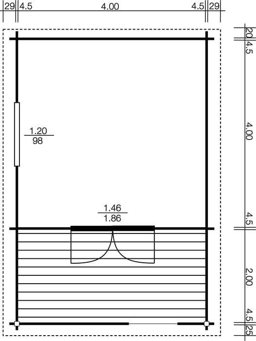 Polo Gartenhäuser Kleingartenhaus Stockholm II Terrasse 5