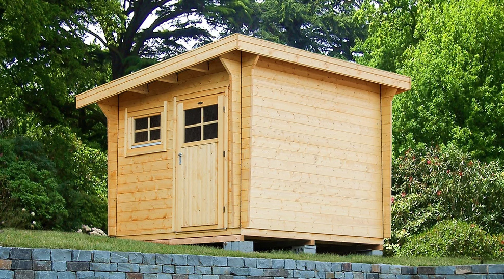 Holz Gerätehaus mit Pultdach
